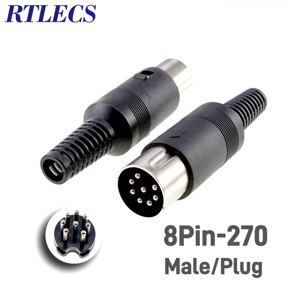 2/5 PCS 3P 4P 5P 6P 7P 8P 13Pin Din Male/Female Plug Soecket Jack With Plastic Handle Keyboard Cable Connector Adaper PS2 DIY