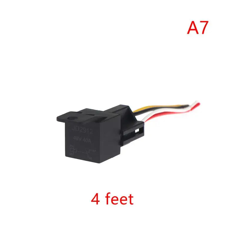 40A 12V-72V Automotive Relay 4/5Pin with Interlocking Socket Heat Resistant for Truck Van Moto Daily Use