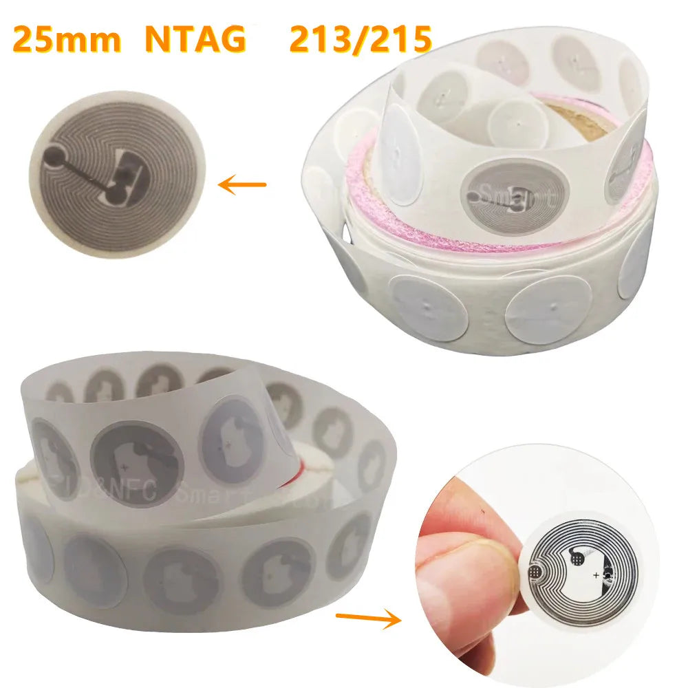 10pcs/ 50pcs /100pcs Ntag215 NFC Tag 13.56MHz ISO14443A Sticker Ntag 215 Phone Available RFID Adhesive Label RFID Tags Stickers