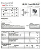 10PCS IRLML0030TRPBF IRLML0030 IRLML0040 IRLML0060 IRLML0100 IRLML2244 IRLML2246 TRPBF SOT23 N/P-Channel MOSFET SMD transistor