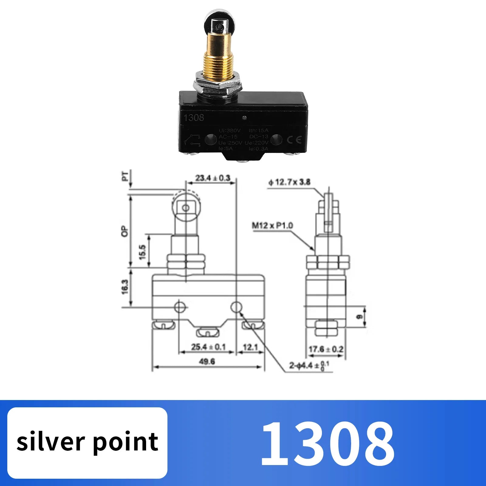 10Pcs 1NO + 1NC Hinge Roller Lever Micro Action Switches