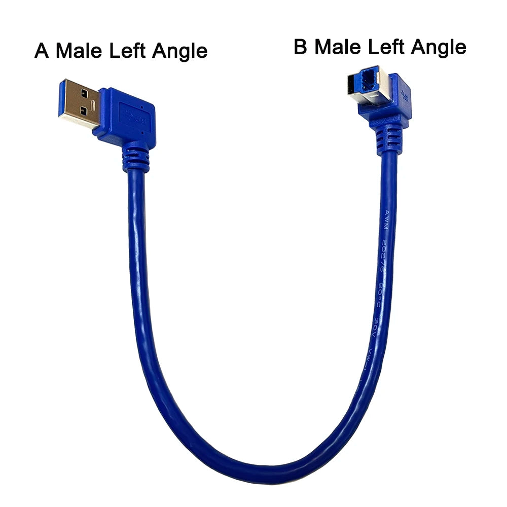 1pcs 90 Degree Angled USB 3.0 A Male AM to USB 3.0 B Type Male BM USB3.0 Cable For Printer Scanner HDD