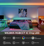 WS2805 SPI RGBCCT Pixel Led Strip 4Pin 60Leds/m IP30 IP65 IP67 Waterproof Addressable Smart Led Lights Strip Black White PCB 24V