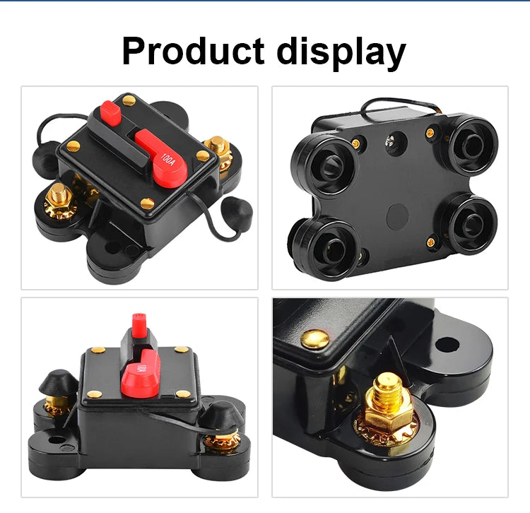 Circuit Breaker Reset Fuse 12v 24v 48v DC 20A-300A 250A Solar Fuse Car Boat Audio Manual Power Protect Fuse Resettable Insurance