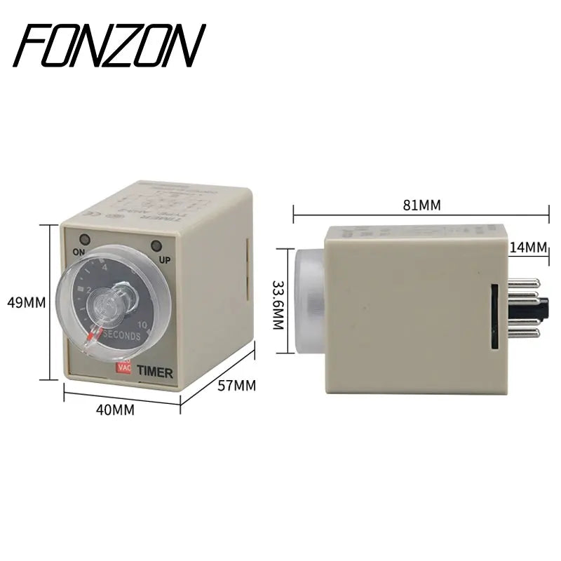 AH3-3 Power on Delay Timer Time Switch Delay Timer Relay With 8pin Socket 12 24V 110V 220V 380V Adjustable time 1~60S 3~60M