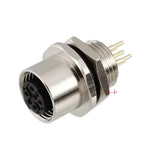 M12 2 3 4 5 6 8 12 17 Core Flange Socket PCB Board Aviation Plug Male and Female Hole size 12/16mm Waterproof Connector
