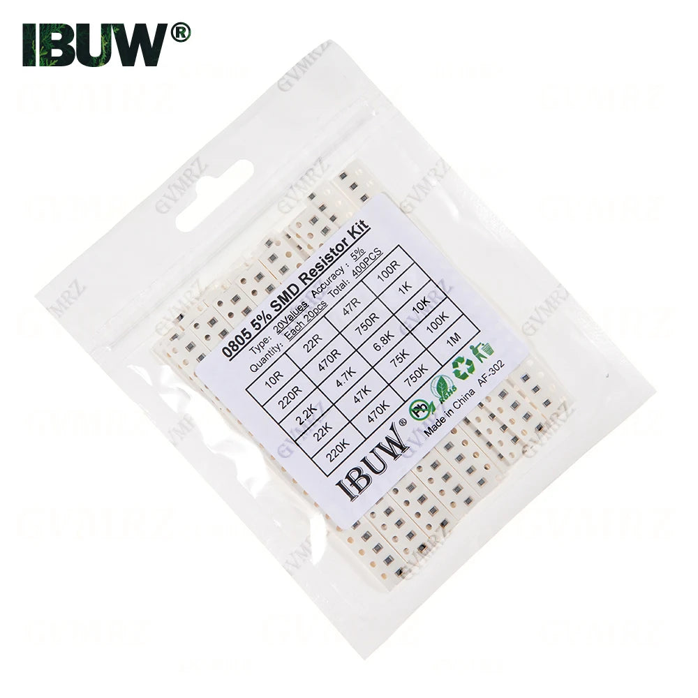0201 0402 0603 0805 1206 1% 5% SMD Resistor Assorted Kit 1R-1M 10K 100K 1K 100R Resistance Set DIY