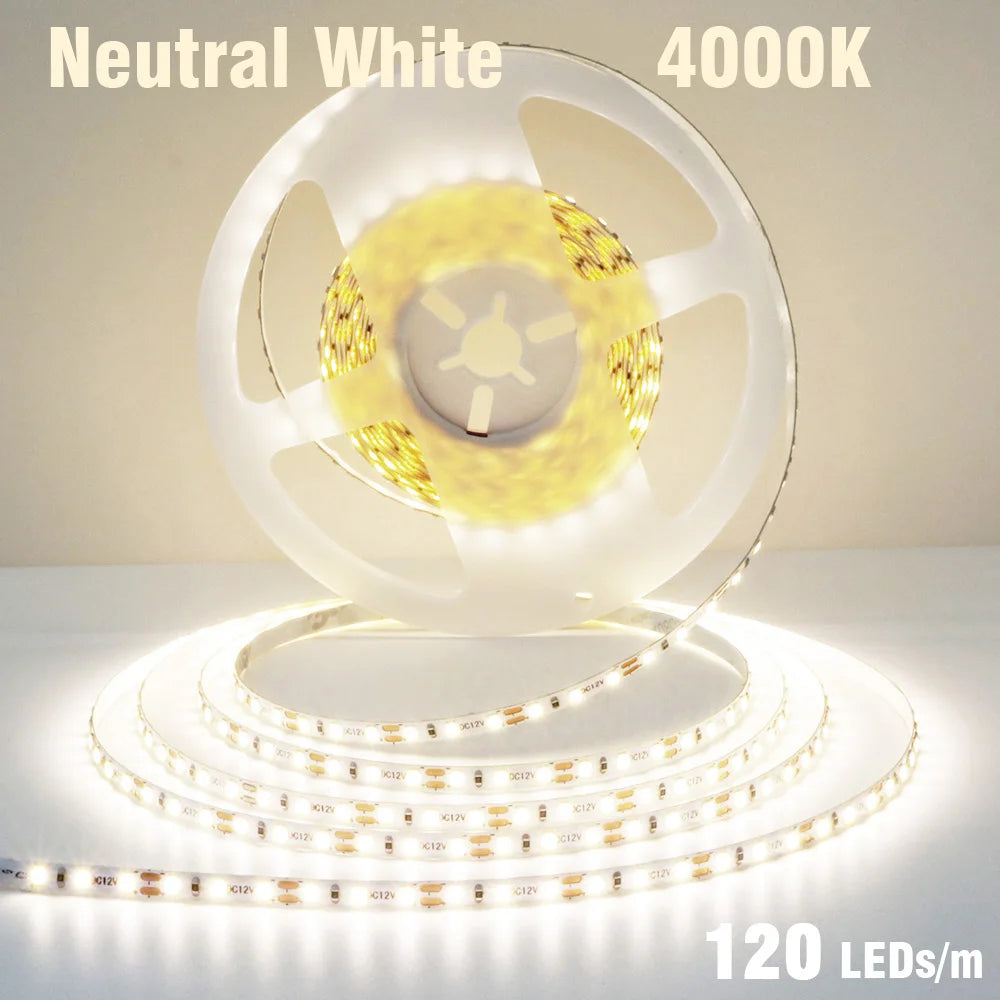 5mm 8mm LED Strip 2835 DC24V 12V 120LEDs/m Home Lamp Strips Red Ice Blue Yellow Orange Pink Flexible And Cuttable Soft Lamp Bar