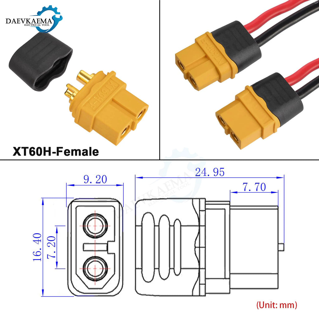 3-12Pairs XT60H (XT60 Upgrade) Connector XT60H Male Female Bullet Connectors Plugs with Sheath for Lithium Battery RC Planes Car