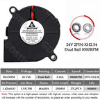 Gdstime 5015 Blower Fan 24V 12V 5V 50MMx15MM Turbine Radial Fan 5015 Dual Ball High Speed Cooler for 3D Printer Parts Cooling