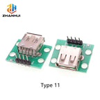 5pcs USB 2.0 Micro Mini A Female/Male USB B to 2.54mm Pin Header PCB Breakout Board Converter Adapter