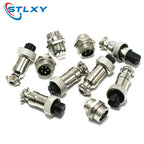 1set GX12 2/3/4/5/6/7 Pin Male + Female 12mm Circular Aviation Socket Plug Wire Panel Connector with Plastic Cap Lid