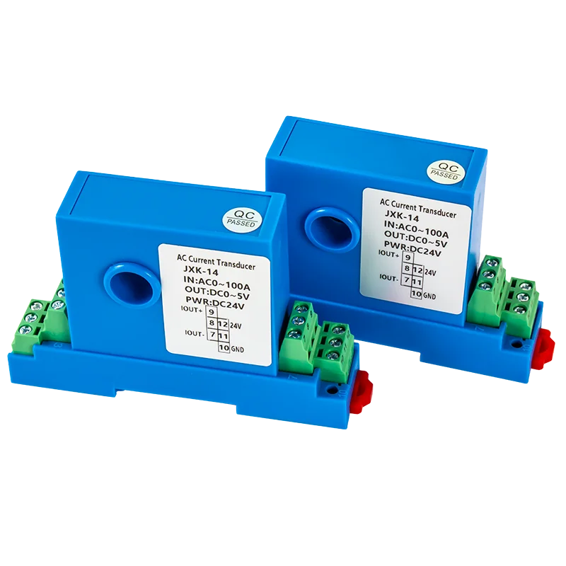 AC DC Current Transmitter 4-20mA 0-5V 0-10V DC Current Transducer 8mm/12mm 10A-50A-100A-200A Ampere Current Sensor Transmitter