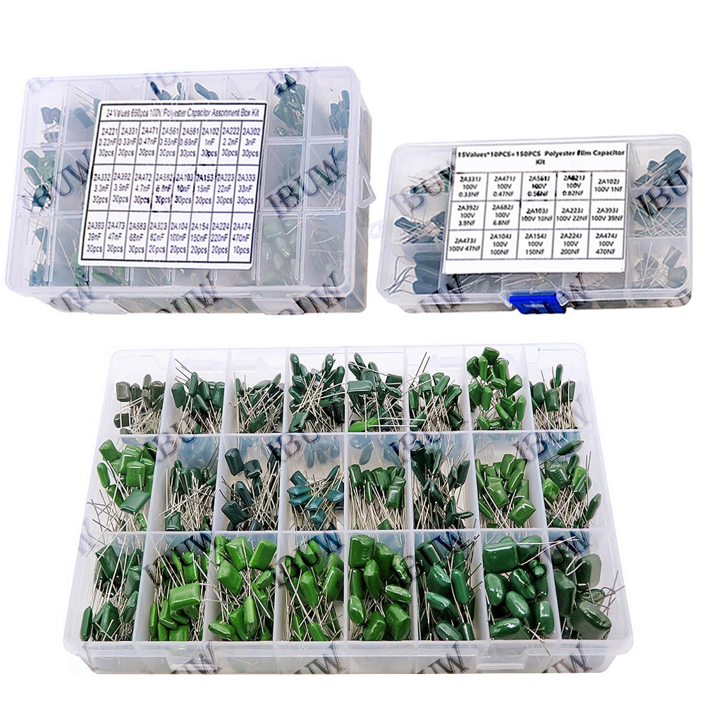 Polyester Film Capacitor KIT 330PF 470PF 560PF 102 222 472 223 333 103 473 104 1NF 2.2NF 10NF 22NF 47NF 0.1UF 100NF