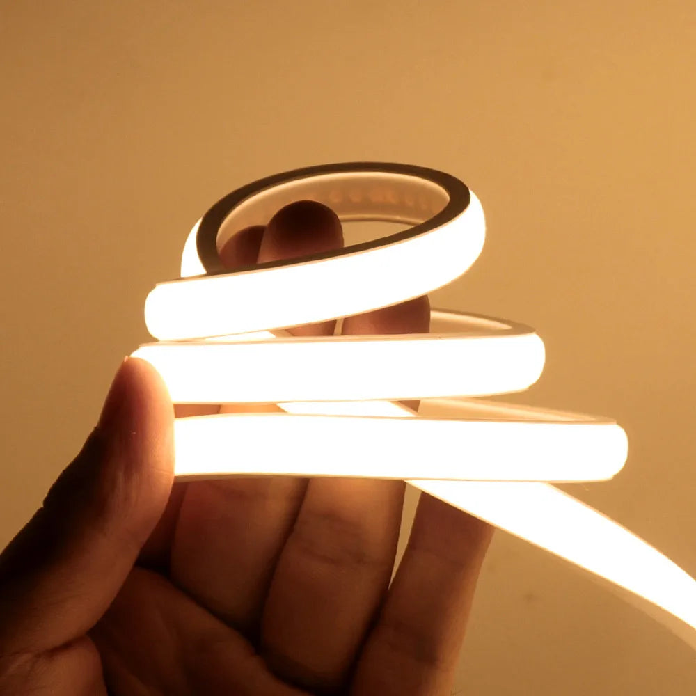 Dimmable COB LED Neon Strip Light 220V Dimmer Switch Power Kit High Density 288 LEDs Linear Lighting IP68 Waterproof Flex Ribbon