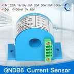 AC DC Hall Effect Current Sensor Output RS485 4~20mA QNDB6 Input 1A 5A 10A 20A 30A 50A 75A 100A Transducer Current Transmitter