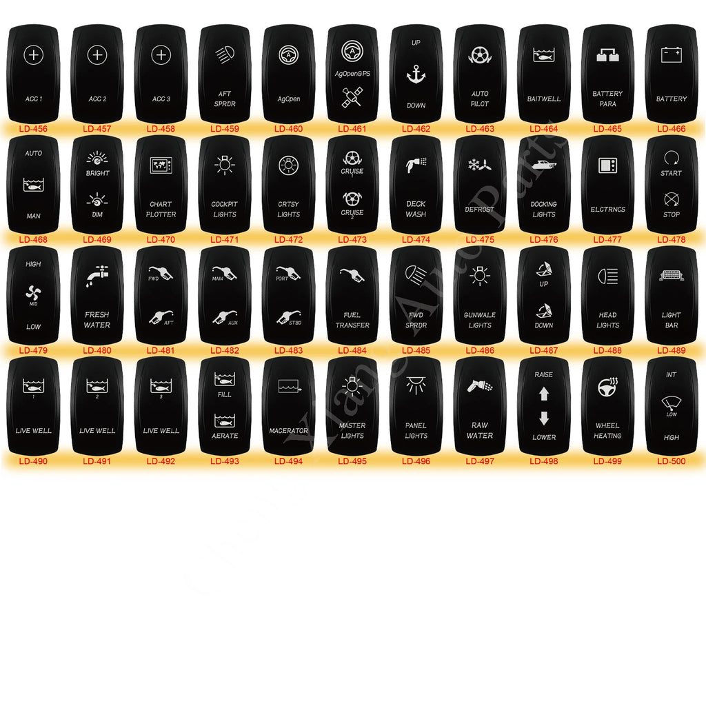 12V Arrow Up Down Rocker Switch White Led 7Pin On-Off-On, Momentary (On)-Off-(On) Toggle Switch Waterproof DPDT Button Switch