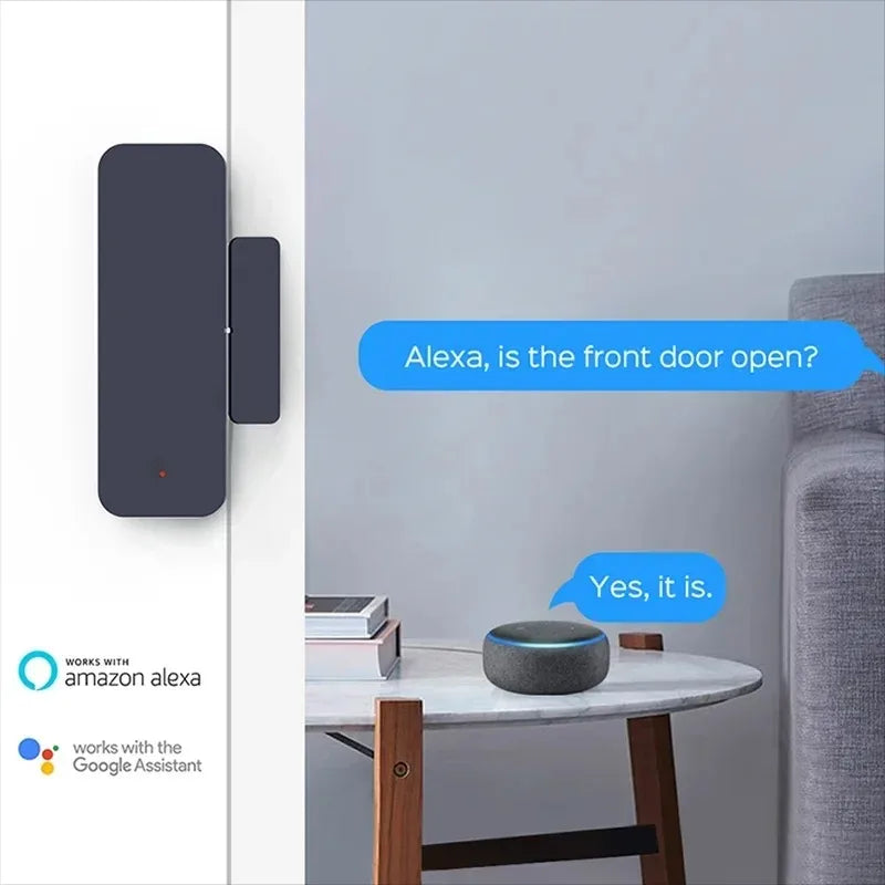 Zigbee Wifi Door Window Entry Sensor Security Burglar Magnetic Alarm Smart Life Compatible with Alexa Google Home Tuya