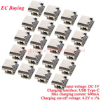 100Pcs/1pc 3.7V 4.2V Mini 18650 Lithium Battery Charger Board Type-C USB Input Module Keyboard Charging Power Protection Board