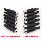 Soldering Cables Mini or DIN 3/4/5/6/7/8 Pin Male Connector S-Video Terminal Circular Plug Plastic Handle Adapter u