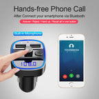 Car Adapter Bluetooth 5.0 Dual USB Port Safe Charging Hands-free Calling Fast Charging FM Transmitter Car Accessories