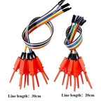 10Pcs Test Hook Clips with 20/30cm Male Header Jumper Wires & SOIC IC Grabber, Test Hook Clips to Dupont Wire for Power Supply