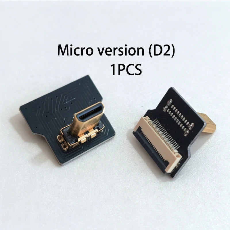 1PCS Ribbon FPV HDMI-Compatible Connector Flexible Flat Cable Raspberry Pi 4 Micro HDMI to HDMI/Mini HDMI Female 90 Degree FFC