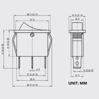 5/20Pcs KCD3 Rocker Switch 3 Pin 2 Position ON OFF 16A 250V 220V 20A  Boat-shape Electric Toggle Switch with LED Light