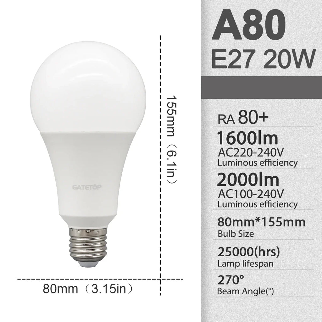 8Pcs E27 LED Bulbs AC 110V 220V 230V Boasting 3W 10W 20W 24W Lamp Warm White for Bedroom Balcony Lighting
