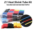 2:1 Heat Shrink Tube Kit Thermoresistant Shrinkage Tubing Wire Wrapping Electrical Connection Cable Insulation Sleeved Protecter