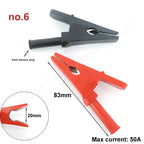red+black 20/50A PVC Alligator Crocodile Clip Clamp Socket Plug Handle Test Cable Probe 4mm Banana Plug Electric Battery