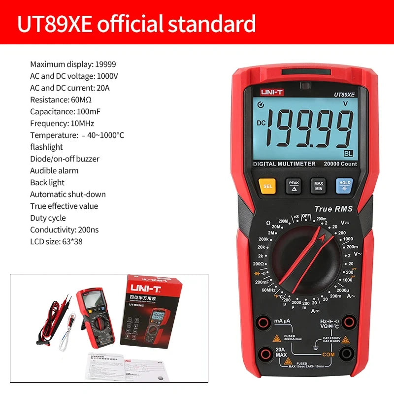 UNI-T Multimeter Professional UT890C UT890D+ UT89X UT89XD UT89XE UT60S UT60BT UT61B+ UT61D+ UT61E Plus Electrical Multi Meter