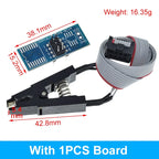 CH341A CH341B 24 25 Series EEPROM Flash BIOS USB Programmer Module + SOIC8 SOP8 Test Clip + 1.8V adapter + SOIC8 adapter DIY KIT