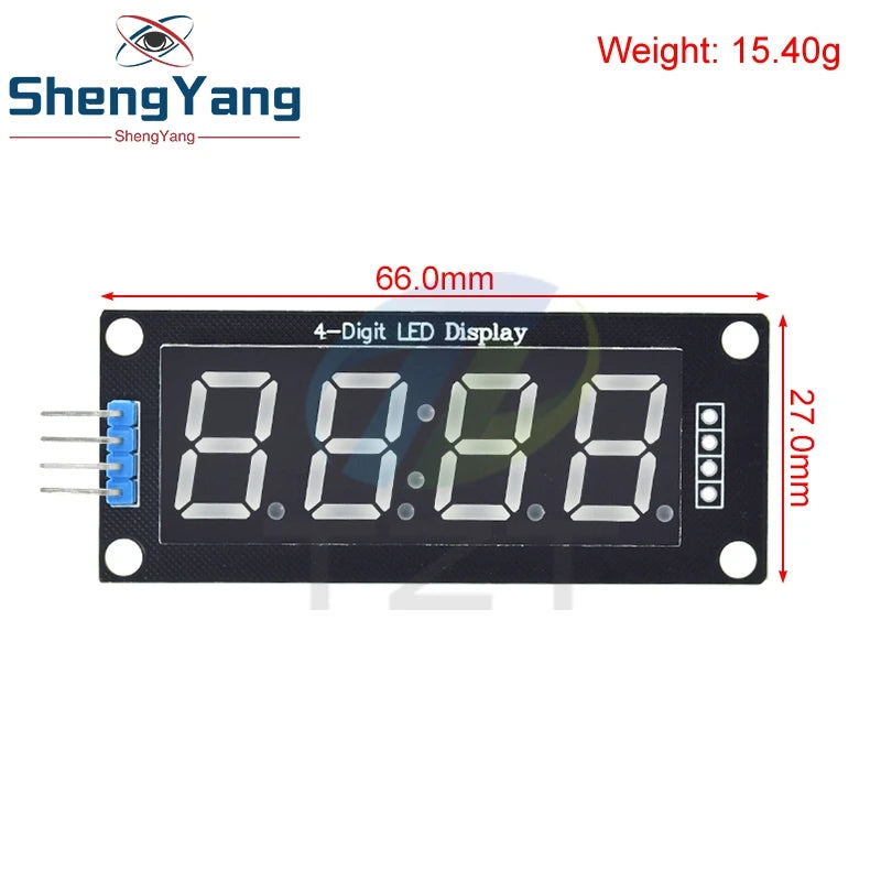 TM1637 LED Display Module for Arduino 4 Digit Tube 7 Segment 0.56 inch Time Clock Indicator Module Red Blue Green Yellow White