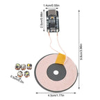 5Pcs TYPE-C 5V Wireless Power Supply Transmitter Coil Induction Wireless LED Receiver Light Lamp Model Diorama Robots
