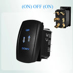 12V Reverse Polarity Rocker Switch DPDT ON-Off-ON 6 Pin Momentary/Latching for Winch Linear Actuator Car Window RV Jack Boat RV