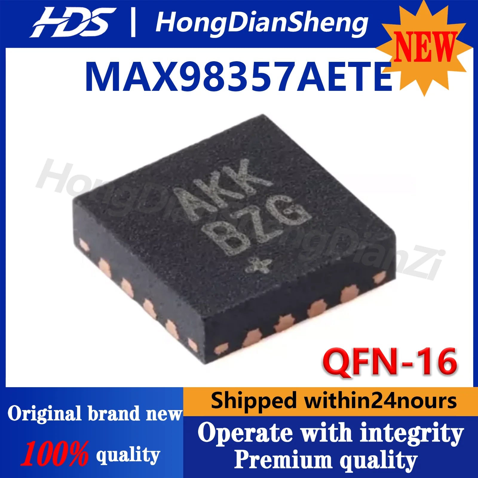 (5-10pcs)100% New MAX98357AETE+T MAX98357AETE MAX98357A AKK QFN-16 Chipset