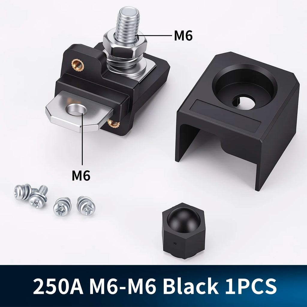 M6 M8 High Current Energy Storage Terminal All Copper Binding Post 150A 250A 300A Lithium Battery Inverter Terminal Connectors