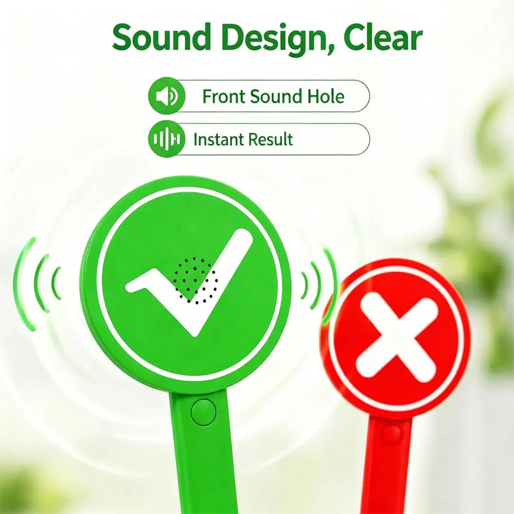 Hand‑Held Yes‑No Signal Paddle With Sound Effect Plastic Electronic Quiz Buzzer Prop For Classroom Trivia Game Interactive Toys