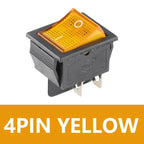 5/20Pcs KCD4 Snap-in Switch AC Power Switch ON OFF 16A 250V Rocker Switch 4/6Pin Toggle Switches with Led Light KCD4 25x31mm