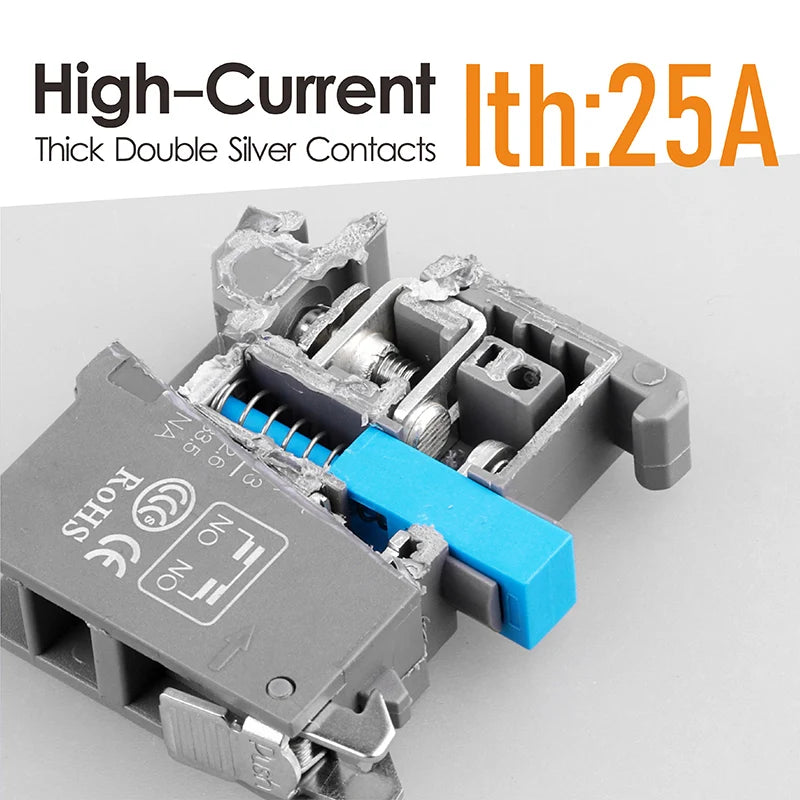 LANBOO 2/3 Gear Key Head Push Button Knob Switch Latching 1NO1NC with Lamp Green Blue 9-24V 110V 220V