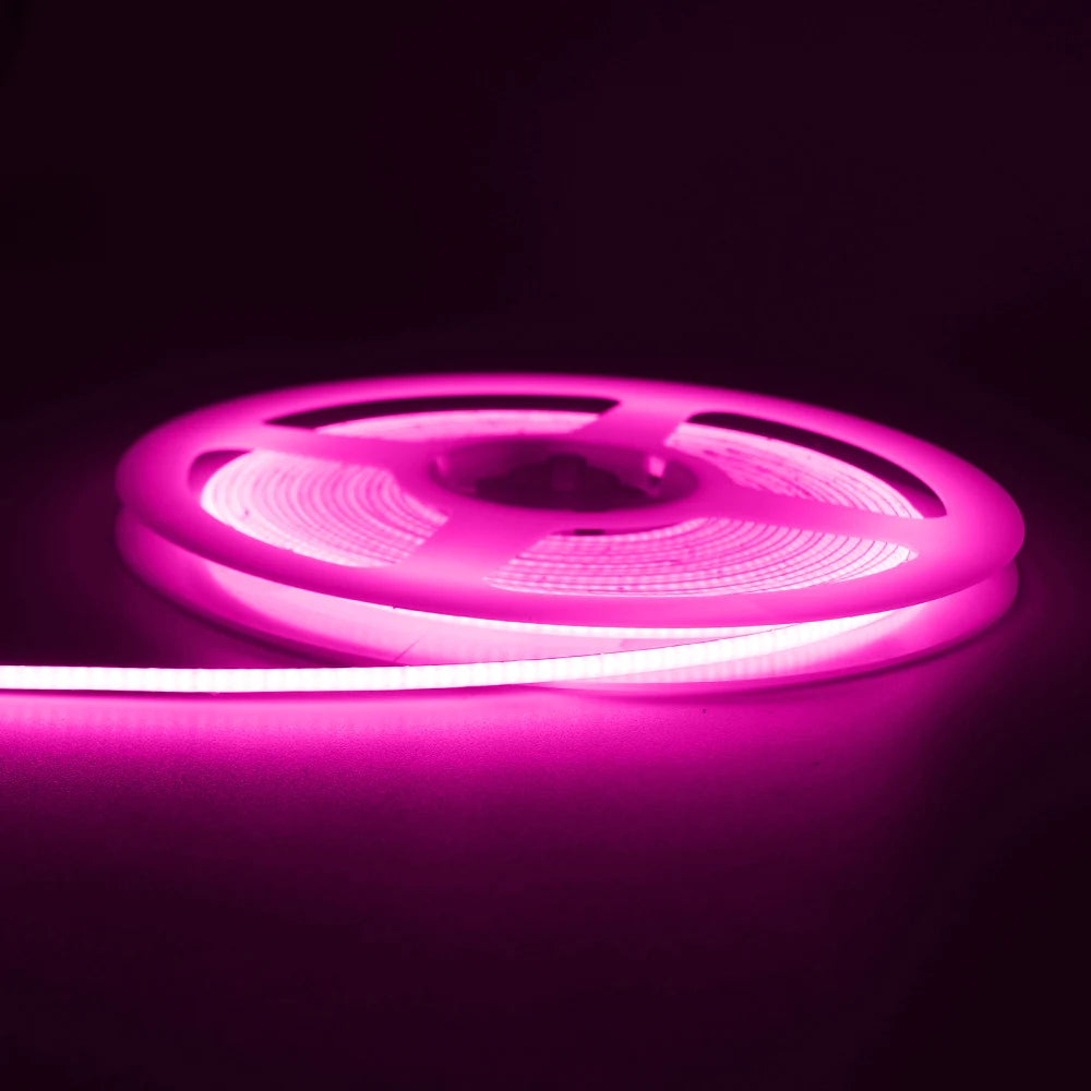 3mm Ultra Thin DC 12V Colorful COB LED Strip Lights for Home Decor DIY Blue/Pink/Red/Purple High Density LED Tape Colour