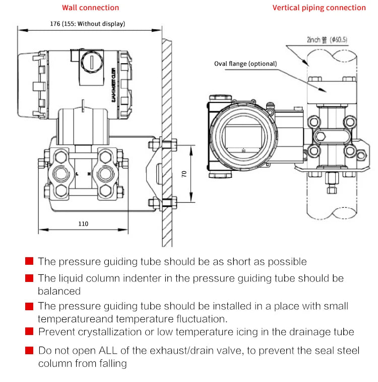 QD-3051 4-20mA+Hart Intelligent Micro Differential Pressure Sensor Capacitance Explosion-proof Pressure Transmitter