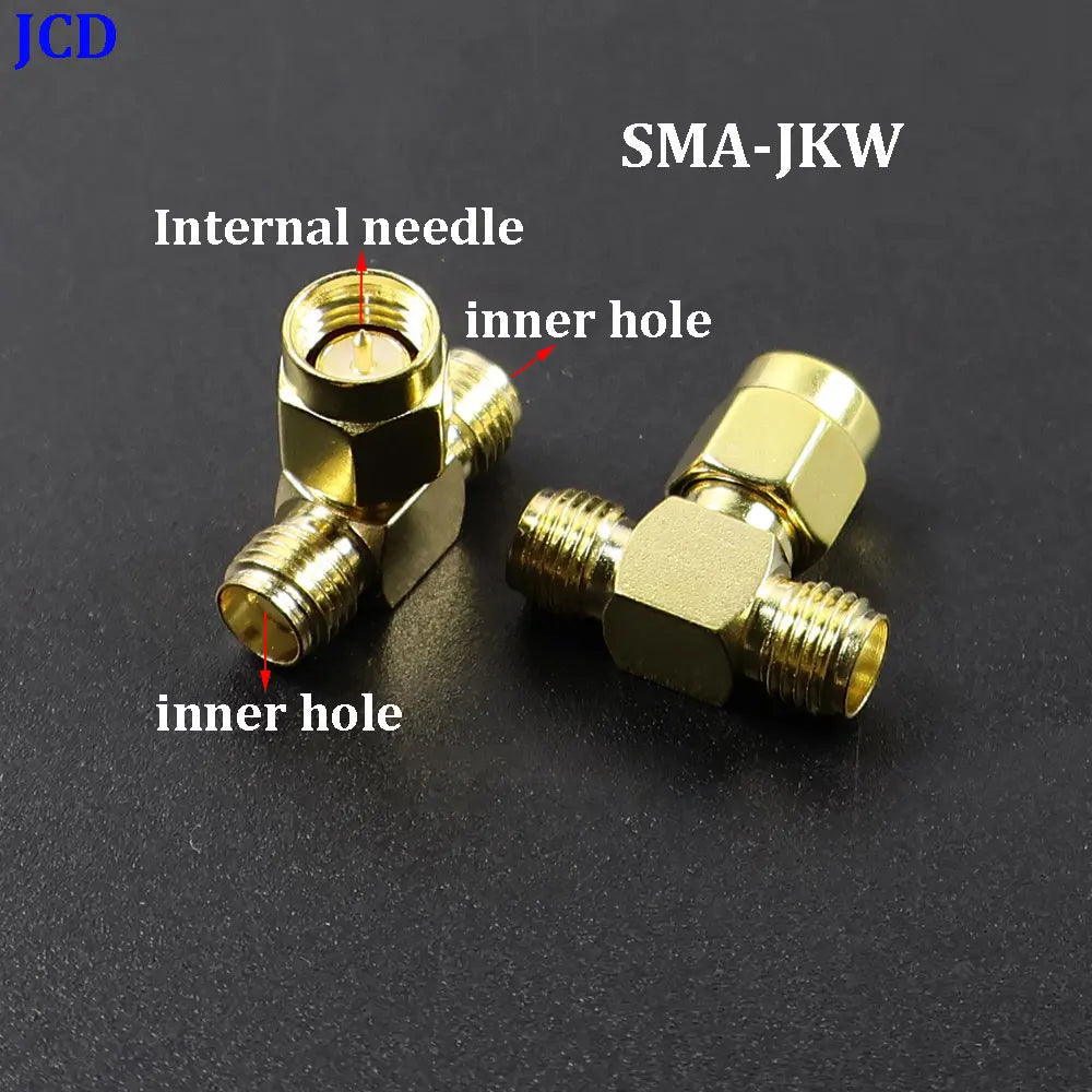 1/3/5piece SMA Male Female RF Straight Connector 90 Degree Right Angle Tee Type 3Way Splitter RPSMA To RP-SMA Male Adapter