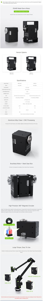 Waveshare 35KG.cm/45kg.cm RS485 Servo Motor, High Precision And Large Torque, Aluminum Alloy Case, With Programmable 360°