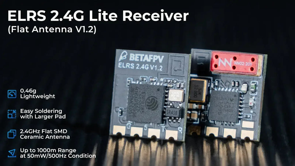 BETAFPV ELRS Lite 2.4G V1.2 Receiver Featuring ESP8285 MCU And SX1280 RF Chip With Flat Antenna For Micro Tiny Whoop Drone New