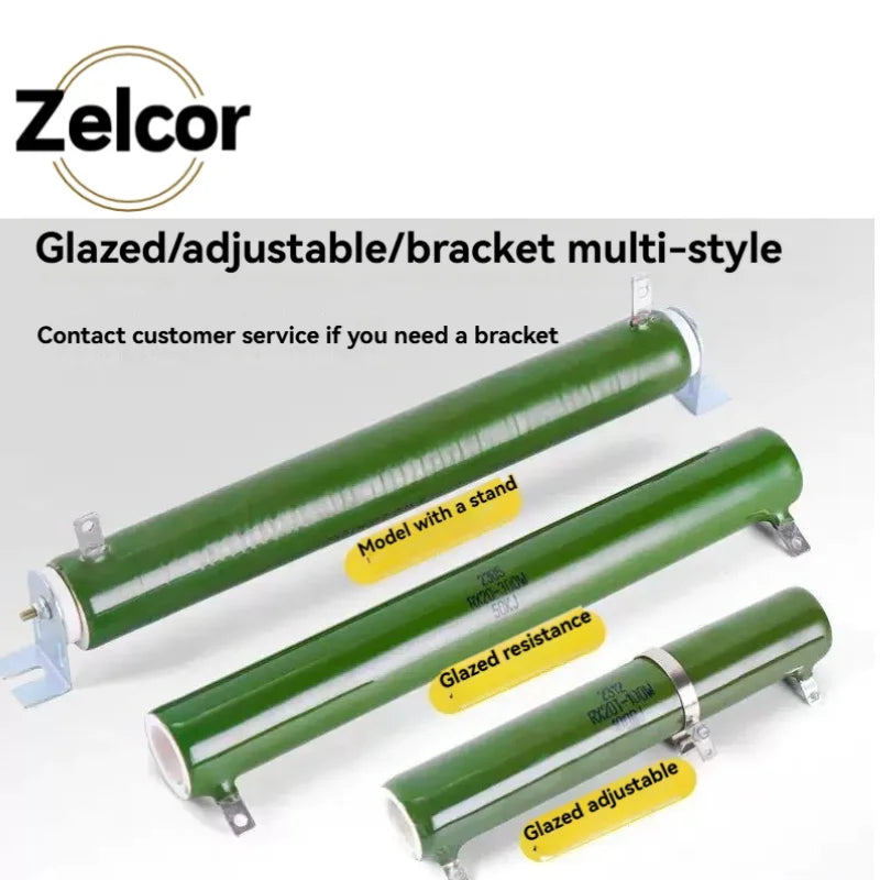 Rx20 Ceramic Tube Glazed Enamel Resistor 10W 20W 25W RX20-ZG11 1R 2R 5R 20R 25R 30R 50R 100R RX20 1K 2K 10K 20L High Power Vitre