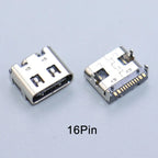 JCD 10PCS 2/6/16/24 Pin Type-C Charging Port USB-C Female Connector Charger Socket PCB Soldering SMD SMT DIY Repair Adapter