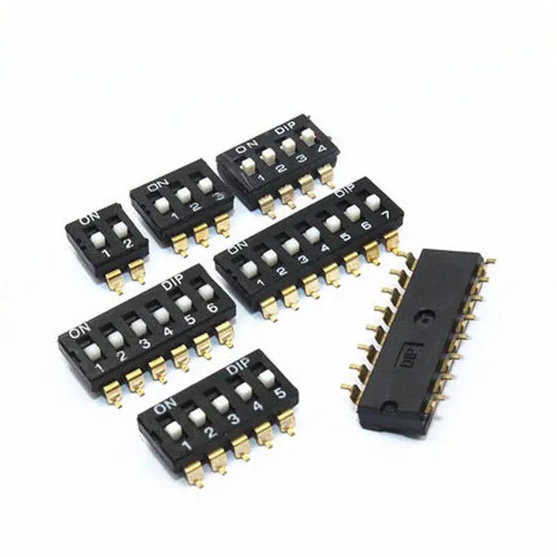 5pcs/lot 2.54mm SMD DIP Switch Gold Plated Pin KM-01 2/3/4/5/6/8/10P Patch Switch KM Series