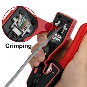 RJ45 crimping tool kit Ethernet crimper and tester for Cat5e Cat6 Cat6a 8P8C modular connectors